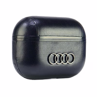 Audi Ādas Liels Logotips AirPods Pro 2 apvalks melns/melns AU-APP2-GT/D3-BK