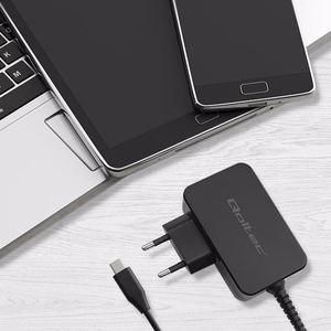Qoltec 52386 GaN Power Pro Lādētājs 65W USB-C Melns
