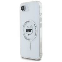 Karl Lagerfeld IML Metal Choupette Head MagSafe iPhone 16e viedtālruņa apvalks - balts