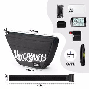 Rockbros G011 Flash Journey trapecveida velosipēda stūres soma 0.7 l - melna