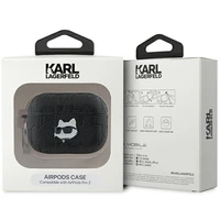 Karl Lagerfeld Monogram Choupette Head viedtālruņa apvalks AirPods Pro 2 - melns