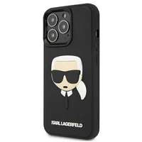 Karl Lagerfeld 3D gumijas Karla galvas apvalks iPhone 13 Pro / iPhone 13 - melns