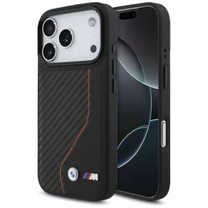 BMW M Carbon Line & Logo MagSafe Чехол для iPhone 17 Pro - красный