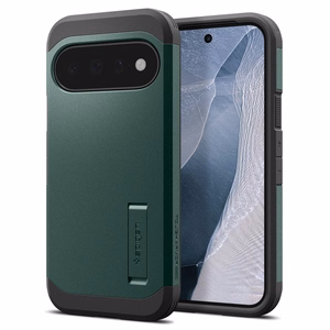 Spigen Tough Armor Mag MagSafe maciņš, paredzēts Google Pixel 11, tumši zaļš