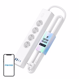 Meross MSP844(EU) viedā barošanas sloksne 4 rozetes + 2x USB-A + 2x USB-C (Matter)