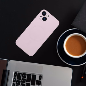 SILICONE MAG COVER viedtālruņa apvalks, saderīgs ar MagSafe, IPHONE 13 rozā