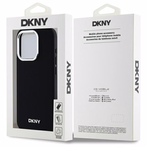 DKNY Vienkāršs logotips Magnētiskais viedtālruņa apvalks iPhone 15 Pro - melns