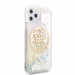 Guess GUHCN58LGIRGP iPhone 11 Pro ciets apvalks Gradient Liquid Glitter Circle Logo