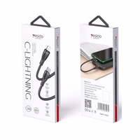 YESIDO KABELIS CA82 12W TYPE-C/LIGHTNING  30CM 2,4A melns