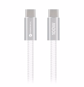 Kabelis USB C uz USB C Forcell F-Energy QC4.0 PD 5A 100W Cafule Color 1,2 m ACYH23 balts