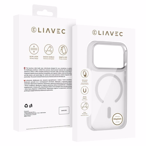 Liavec Cloudy vāciņš ar metāla kameras ietvaru, paredzēts iPhone 18 Pro Max/17 Pro Max, pelēks (kameras vadības poga)