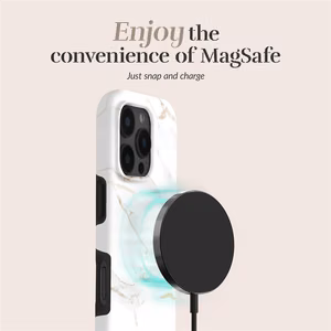 MIO White Marble Magsafe Maciņš iPhone 17
