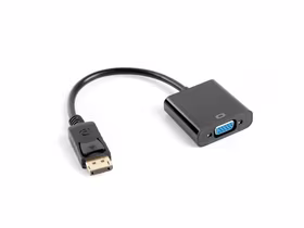 Lanberg AD-0002-BK video cable adapter 0.2 m VGA (D-Sub) DisplayPort melns