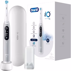 Oral-B elektriskā zobu birste iO6s, uzlādējama, pieaugušajiem, komplektā iekļauto uzgaļu skaits 2, zobu tīrīšanas režīmu skaits 5, pelēka