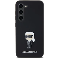 Karl Lagerfeld Silikona Ikonik Metal Pin viedtālruņa apvalks Samsung Galaxy S24+ - melns