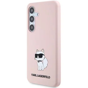 Karl Lagerfeld silikona Choupette viedtālruņa apvalks Samsung Galaxy S24+ - rozā