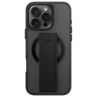 Uniq Heldro Max iPhone 16 Pro 6.3" magnētiskais uzlādes viedtālruņa apvalks melns/dūmu
