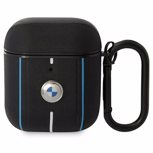 BMW ādas vāciņš ar krāsainām līnijām AirPods 1 / 2 - melns