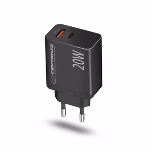 Esperanza EZC105K mains charger 20W melns