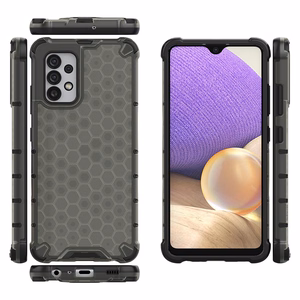 Šūnveida dizaina viedtālruņa apvalks bruņots pārsegs ar gēla rāmi Samsung Galaxy A03s (166.5) melns