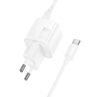Lādētājs Hoco N66 35W GaN USB-C/USB-A + USB-C uz USB-C kabelis 1.0m, balts
