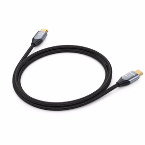 Kabelis HDMI 2.1 Forcell Cafule 8K 60Hz / 4K 120Hz - Ultra High Speed, HDR, eARC, VRR, 48Gbps 1 m melns