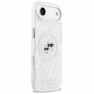 Karl Lagerfeld IML Mirdzošais Karl & Choupette Heads Logo magnētiskais viedtālruņa apvalks iPhone Air - pelēks