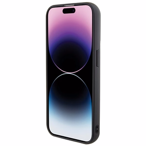 Karl Lagerfeld Gripstand Saffiano Karl&Choupette Pins viedtālruņa apvalks iPhone 13 Pro / 13 - melns