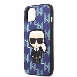 Karl Lagerfeld KLHCP13MPMNIKBL iPhone 13 6.1" cietais apvalks zils/zils Monogramma Ikonik Plāksteris