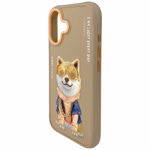 Nimmy Glasses Cool nag viedtālruņa apvalks iPhone 17 - bēšs