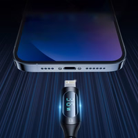 Wozinsky WUCLC2 Lightning - USB-C 36W 480Mb/s kabelis 2m ar ekrānu - melns