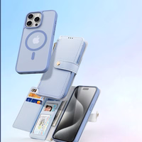 Dux Ducis Lawa ādas viedtālruņa apvalks iPhone 15 Pro Max - zils