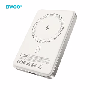 BWOO P82 BO внешний аккумулятор 10000 мАч 15W беспроводная зарядка светло-серый