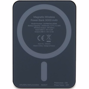 Guess MagSafe Metal Script Logo беспроводной внешний аккумулятор 5W 3000mAh - чёрный