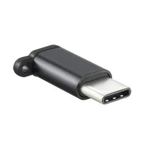 Adapteris Micro USB (sieviešu) uz Type-C (vīriešu) atslēgu piekariņš melns