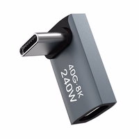 Wozinsky WPKF-01 USB-C - USB-C 40Gb/s 240W 8K OTG leņķa adapteris - pelēks