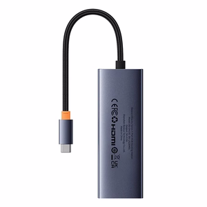 5-in-1 sadalītājs Baseus UltraJoy Series USB-C uz HDMI4K@30Hz+3xUSB 3.0+1xPD (pelēks)