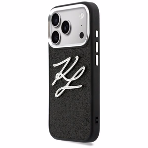Karl Lagerfeld IML Glitter KL Diamond Logo чехол для iPhone 17 Pro чёрный
