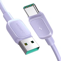 Joyroom Multi-Color Series A14 USB-A / USB-C 3A 1.2 m kabelis - violets