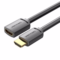 HDMI 2.0 vīrišķā uz HDMI 2.0 sievišķā pagarinājuma kabelis Vention AHCBI 3 m, 4K 60 Hz, (melns)