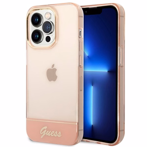 Guess Translucent iPhone 14 Pro Max 6.7" apvalks - rozā