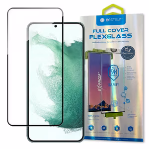 Bestsuit 3D Edge Nano Flexi Glass stikla plēve pilna ekrāna rūdītais stikls ar rāmi Samsung Galaxy S22 + (S22 Plus) caurspīdīgs