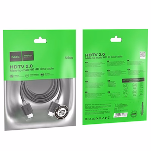 Kabeļu savienojums Hoco US08 HDMI uz HDMI 2.0m melns