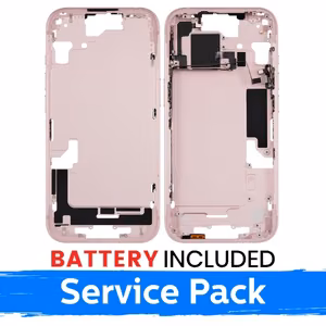 Средняя рамка Apple iPhone 15 + аккумулятор / розовый / (сервисный пак)