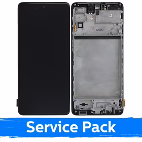 LCD Displejs Saderīgs ar Samsung M515 M51 Melns Ar Frame (Service Pack)