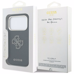 Guess FW sveķu logotipa korpuss iPhone 17 Pro Max - melns