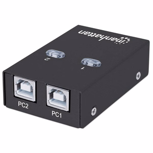 Manhattan USB-A automātiskais koplietošanas slēdzis, 2x USB-B pieslēgvietas, 480 Mbps (USB 2.0), dubultā vadība (automātiskā vai manuālā), USB barošana (nav nepieciešams ārējs barošanas avots), komplektā 1x 1.5m USB-A uz USB-B kabelis