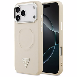 Guess Triangle Logo MagSafe Maciņš for iPhone 17 Pro - bēšs