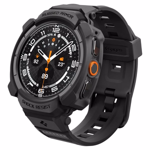 Spigen Rugged Armor Pro maciņa un siksniņas komplekts Samsung Galaxy Watch Ultra 2 (2026) 47 mm – matēti melns