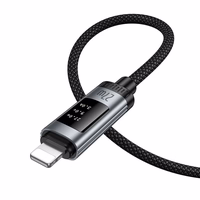 Datu kabelis ar digitālo indikatoru USB C uz Lightning Hoco PD 27W 1,2 m U148 melns